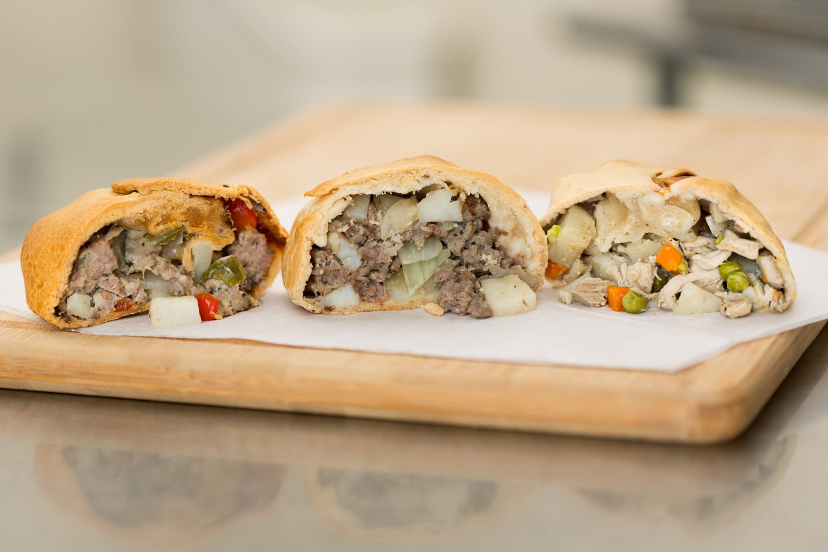 Beef, Sausage, and Chicken Pasties